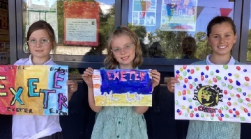 Exwick Heights Primary School Art Club brighten up Exeter Foodbank’s new home ​​​​​​​​​​​​​​